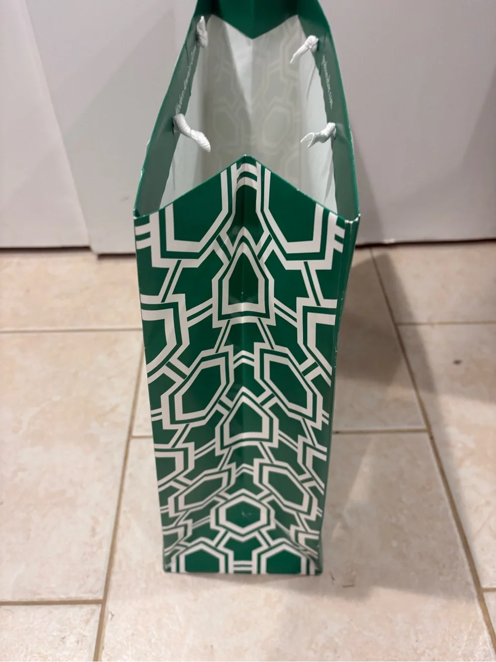Jonathan Adler Emerald Green Gift Bag with White Logo